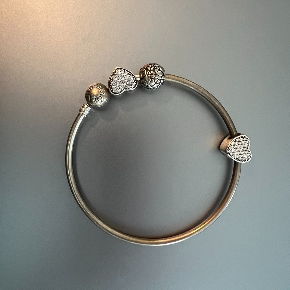 Pandora Moments Bangle with charms